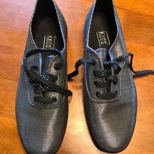 Women’s black metallic Keds 8
